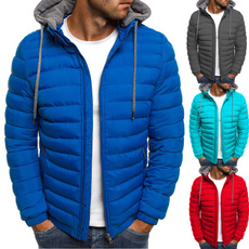 hoodedpuffercoat, mencottonhoodie, Plus Size, Coat