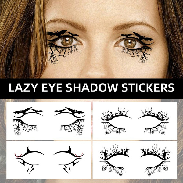 Temporary Eye Tattoo Stickers DIY Waterproof Eyeliner Face Sticker  Halloween | eBay