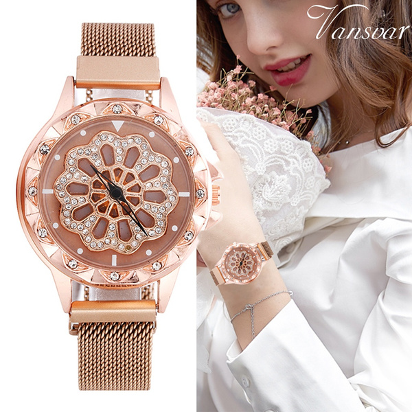 Buy Acnos® Analogue White Dial Rosegold Bengle Black Blue Diamond Watch Gift  for Girls Women Watch for Girl Or Women Combo of 2 at Amazon.in