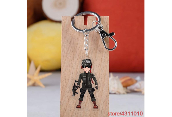 Rainbow Six Keychain Siege 6 Key Ring Holder Fashion Car Chaveiro Game Key  Chain