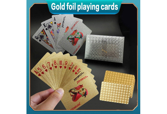 Cards Games Plated Poker Foil 54 Waterproof Plastic Playing Gold Cards Table 24K 