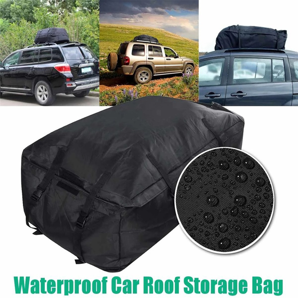 Car Top Roof Rear Trunk Cargo Luggage Baggage Bag Waterproof Rooftop Luggage  Carrier Black Storage Travel
