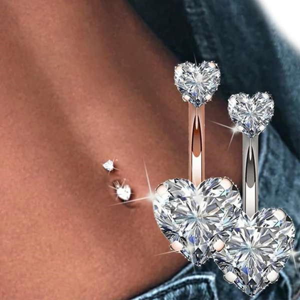 Diamond belly store button stud