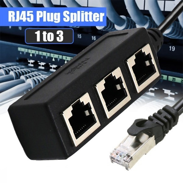 1 To 3 Socket Lan Ethernet Network Rj45 Plug Splitter Extender Adapter Connector Wish 5836