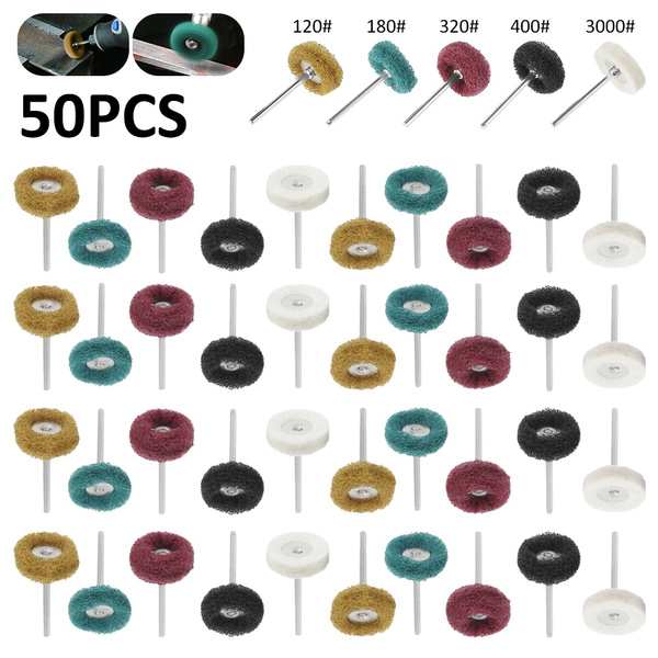50PCS Abrasive Buffing Polishing For Dremel Scotch Brite Wheel 1" Mixed