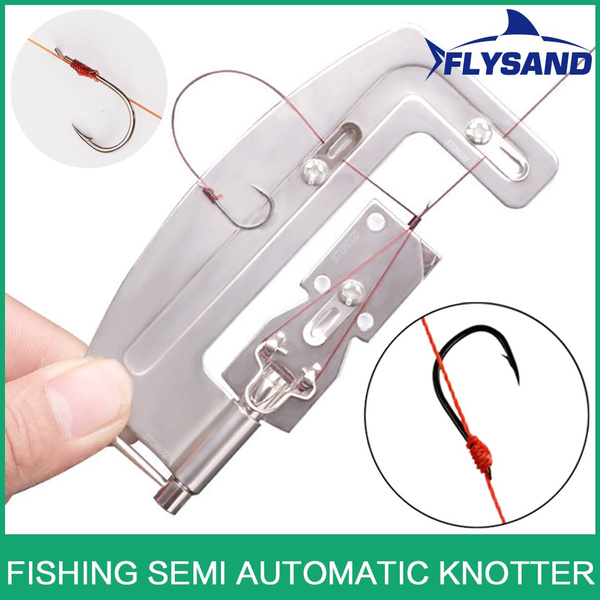 NEW High Quality Semi Automatic Fishing Hooks Line Tier Machine Portable  Stainless Steel Fish Hook Line Knotter Tying Binding Stonego Fishing Tool  FLYSAND Fishing Accessories