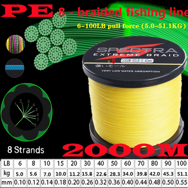 Japan super long wear-resistant strong tensile braided fishing line 8  strands 500M.1000M.8 braided/multifilament fishing line 6-100LB