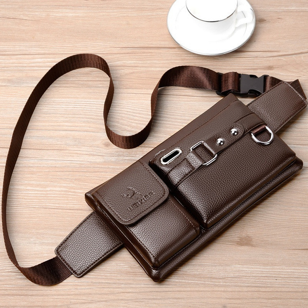 Brand Men s Waist Bag Leather Male Fanny Pack New Male Shoulder