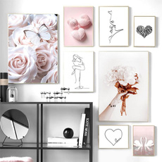pink, Flowers, art, Home Decor