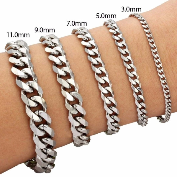 Titanium cuban store link bracelet