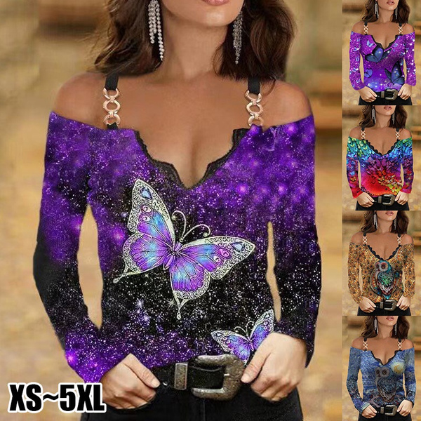 Sleeve Blouse Ladies Casual Cotton Tops 
