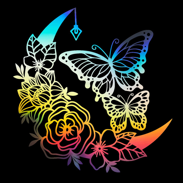 Flower and butterfly Car Decal