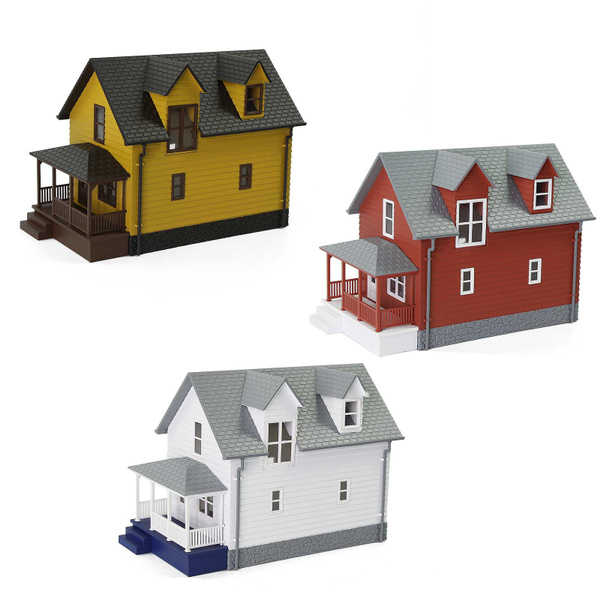 One Set N Scale 1:160 Model Village House Assembled Model Architectural Building Layout JZN02Br