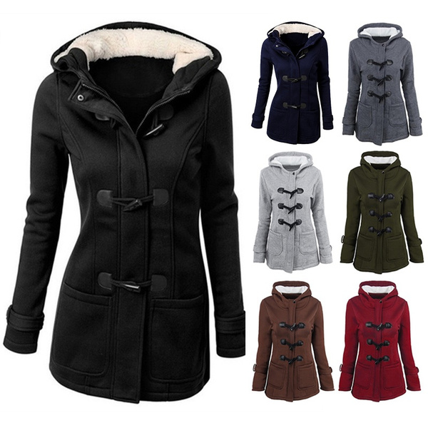 Women Fashion Autumn Winter Hooded Coat Claw Clasp Ladies Thin Wool Blended Classic Pea Jacket Plus Size S 6xl Wish Women Fashion Autumn Winter Hooded Coat, Ladies Hooded Pea Coat