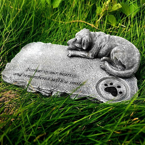 Tombstone Paw Print Pet Memorial Stone Gravestone Picture Grave Garden Dog  Puppy