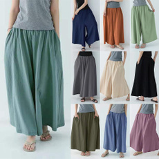 linenwidelegpant, womenstrouser, trousers, Spring/Autumn