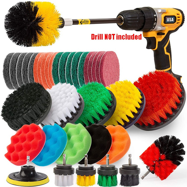 6/5/4/3pcs Drill Brush Power Scrubber Cleaning Brush Extended Long