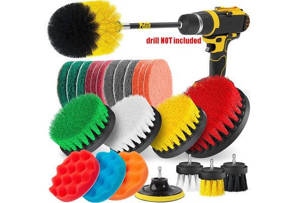 6/5/4/3pcs Drill Brush Power Scrubber Cleaning Brush Extended Long