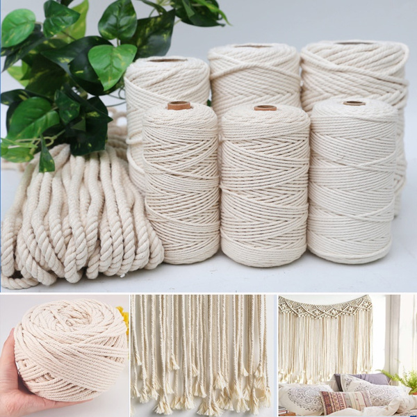 3/4/5/6mm Macrame Cord Natural Cotton Twisted Macrame Rope String