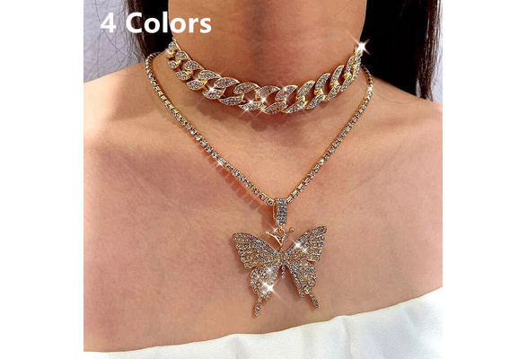 Pendant Necklaces /PACK Punk Heart Butterfly Necklace For Women Girls Wax  Cord Chain Fashion Trendy Party Gifts From Value111, $6.4