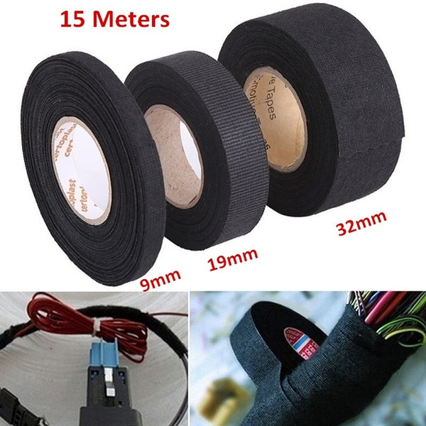 15 Meters/Roll High Temperature Resistant Adhesive Cloth Tape for Cable  Harness Car Auto Heat Sound Isolation