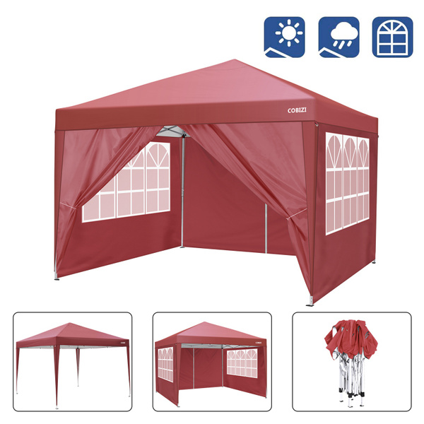 10x10 Pop-up Canopy Tent, Outdoor Instant Sun Shade, Folding Shelter ...