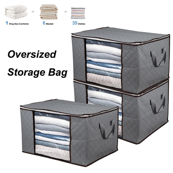 Comforter Storage Bags King Size, Non-woven Clothes Storage