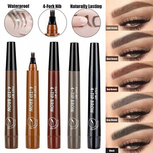 4-Fork Tip Eyebrow Makeup Pencil Waterproof Cosmetic Long Lasting