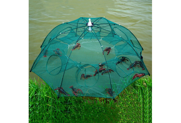 4-16 Holes Strengthened Automatic Fishing Net Shrimp Cage Nylon Foldable  Umbrella Shape Crab Fish Trap Cast Net Cast Folding Net