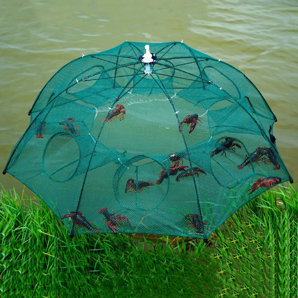 Folding Umbrella Type Fishing Net Shrimp Cage Crab Fish Trap Cast Net 6 8  10 12