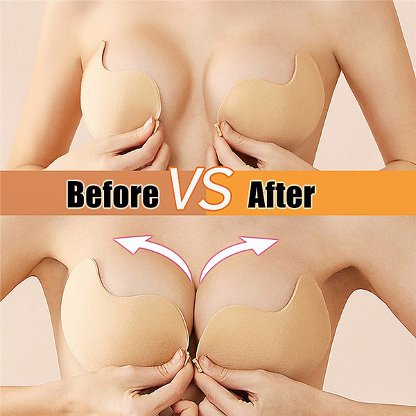 Women's Silicone Sticky Invisible Backless Bra Without Straps Push-up Shaping  Bra Seamless Front Sealing Tape Nipple Underwear