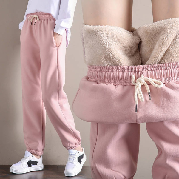 New Winter Womens Warm Pants Thicken Velvet Sweatpants Plush