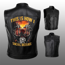 motorcyclejacket, Vest, Fashion, sleevelessleatherjacket