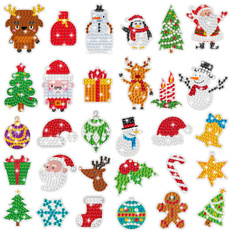 Christmas, Embroidery, Stickers, kids