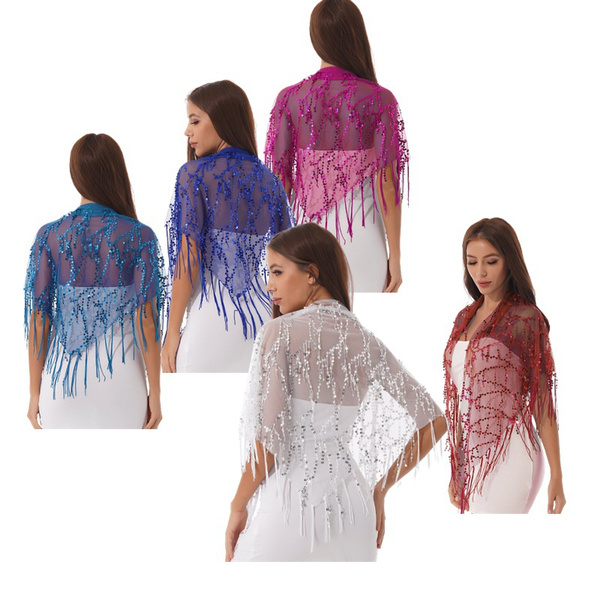 thumbnail image 2 of Weddng Capes Womens Soft Chffon Shrug Brdal Long Shawl And Wraps 2 of 10