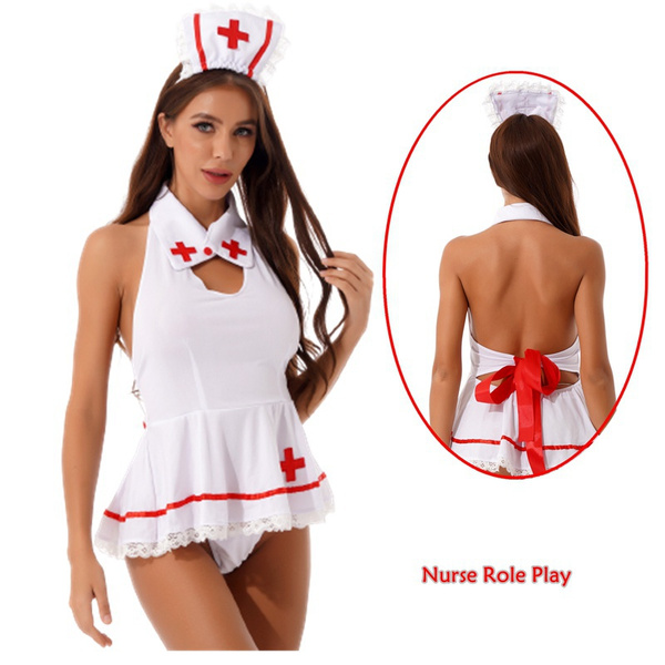 Nurse Costume with Satin Bow - Fantasy Roleplay Ready main image 0