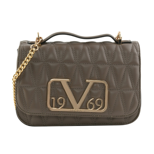 19V69 ITALIA by Alessandro Versace sold Black Quilted Faux Leather Crossbody Bag