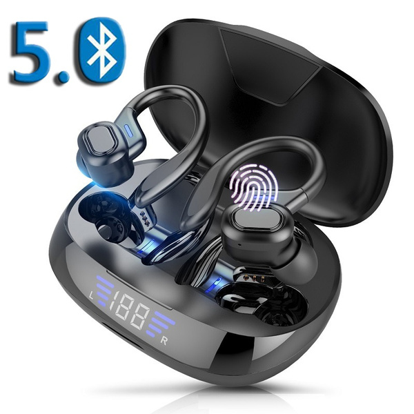 Bluetooth5.0, 9D Stereo Surround] TWS Wireless Bluetooth Earphones, Waterproof Sport Earhook Headphones, HiFi Stereo In Ear Earbuds, Noise Reduction Bluetooth Headset with LED Display Charging Case Mobile Phone | Wish