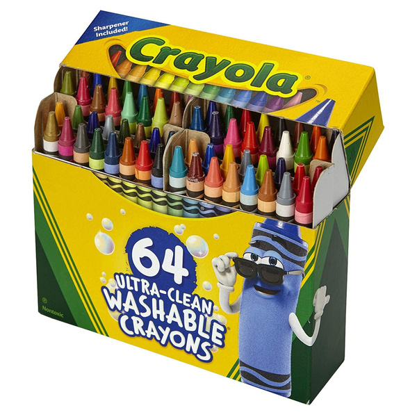 Crayola Ultra Clean Washable Coloring Crayons with Built In Sharpener ...