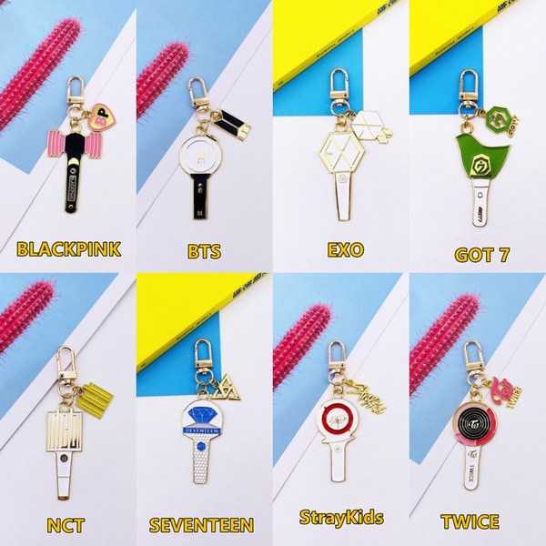 Kpop Bts Lightstick Metal Keychain Nct Exo Got 7 Blackpink Twice Straykids Seventeen Alloy Key Chain Korean Fashion Key Ring Pendant Accessories Wish