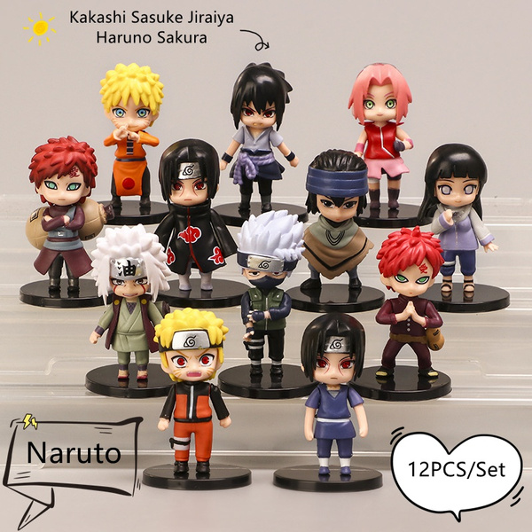 Anime Naruto Figura Brinquedo Modelo 10cm Kakashi Uzumaki Naruto Jiraiya  Sakura Gaara Kawaii Desenho animado Keychain Pendant Decoração