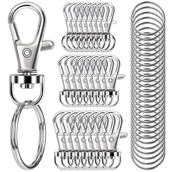 40PCS Premium Swivel Lanyard Snap Hook with Key Rings, Metal Hooks Keychain  Hooks for Lanyard Key Rings Crafting (20 Pcs Swivel Snap Hooks + 20 Pcs Key  Rings)