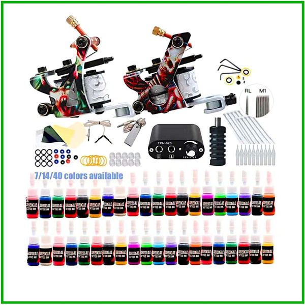 Complete Beginner Tattoo Kit Machine 7 14 40 Colors Inks Needles Tattoo   61136b2f5e3e34009545c8a0 Large 