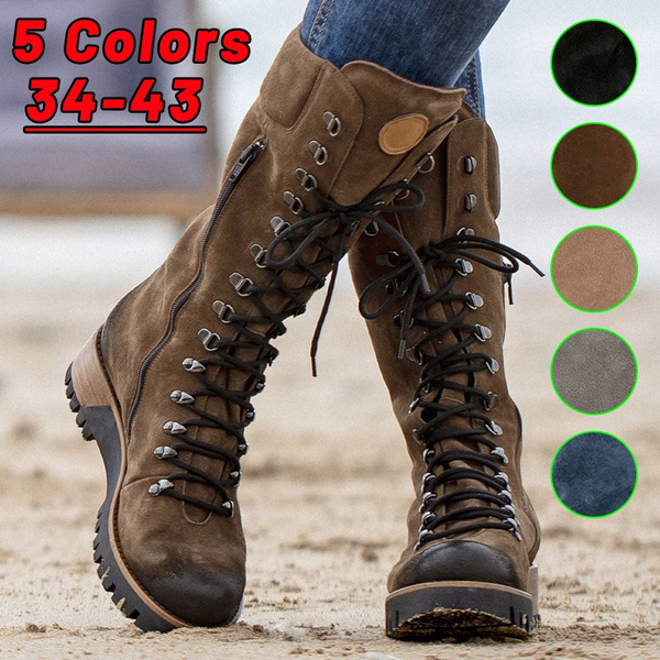 Womens lace hot sale up boots