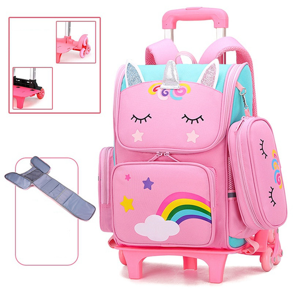 School Wheeled Backpack set for girls Trolley Bag 3PCS/SET with Wheels  school bag Rolling luggage Backpack Kids Rolling Bacpack | Wish