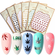 nailwatertransferdecal, nail decals, leaf, Colorful