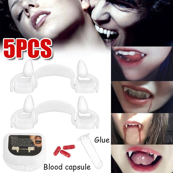 5 Pcs Braces Halloween Props Retractable With Glue Blood Capsules ...