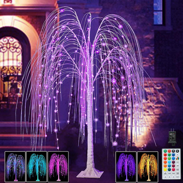 240 LED 5FT Colorful Lighted Willow Tree RGB LED Tree with Remote