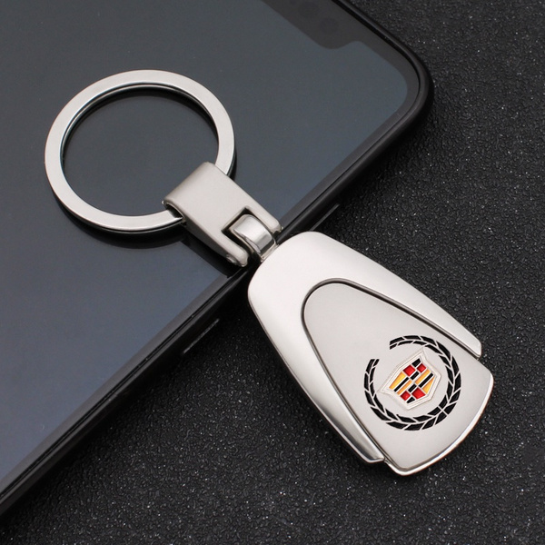 Fashion Simple Car Metal Logo Key Chain Car Badge Key Ring for Cadillac ...