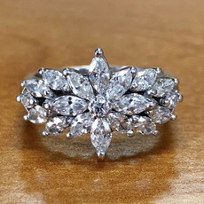 Sterling, wedding ring, Crystal Jewelry, Engagement Ring